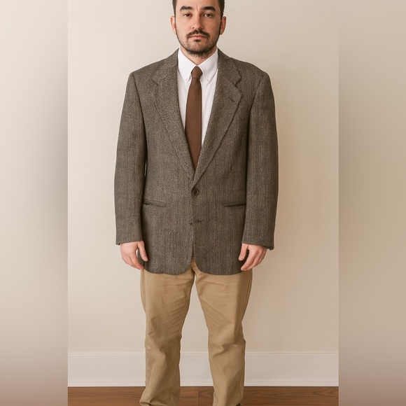 Christian Dior Vintage Suit Jacket 42R | Brown Patterned | Lined | Like New - Picture 2 of 5